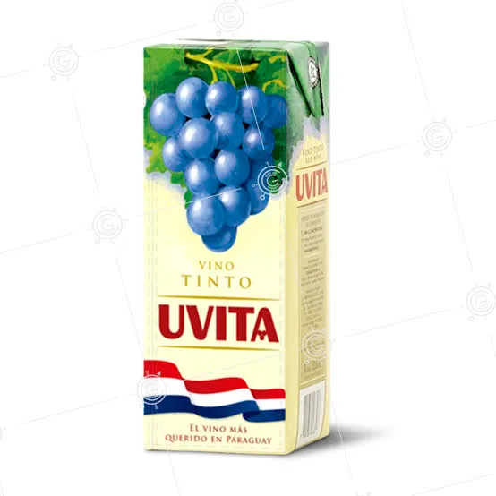 Vino uvita en carton tinto